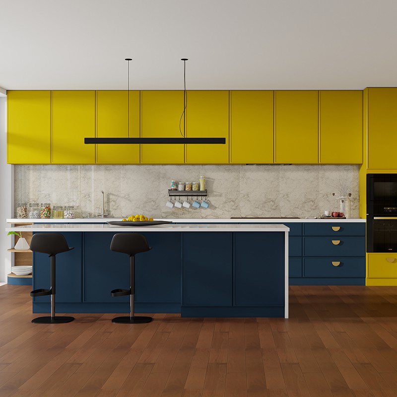 Modern Colored Kitchen Cabinet